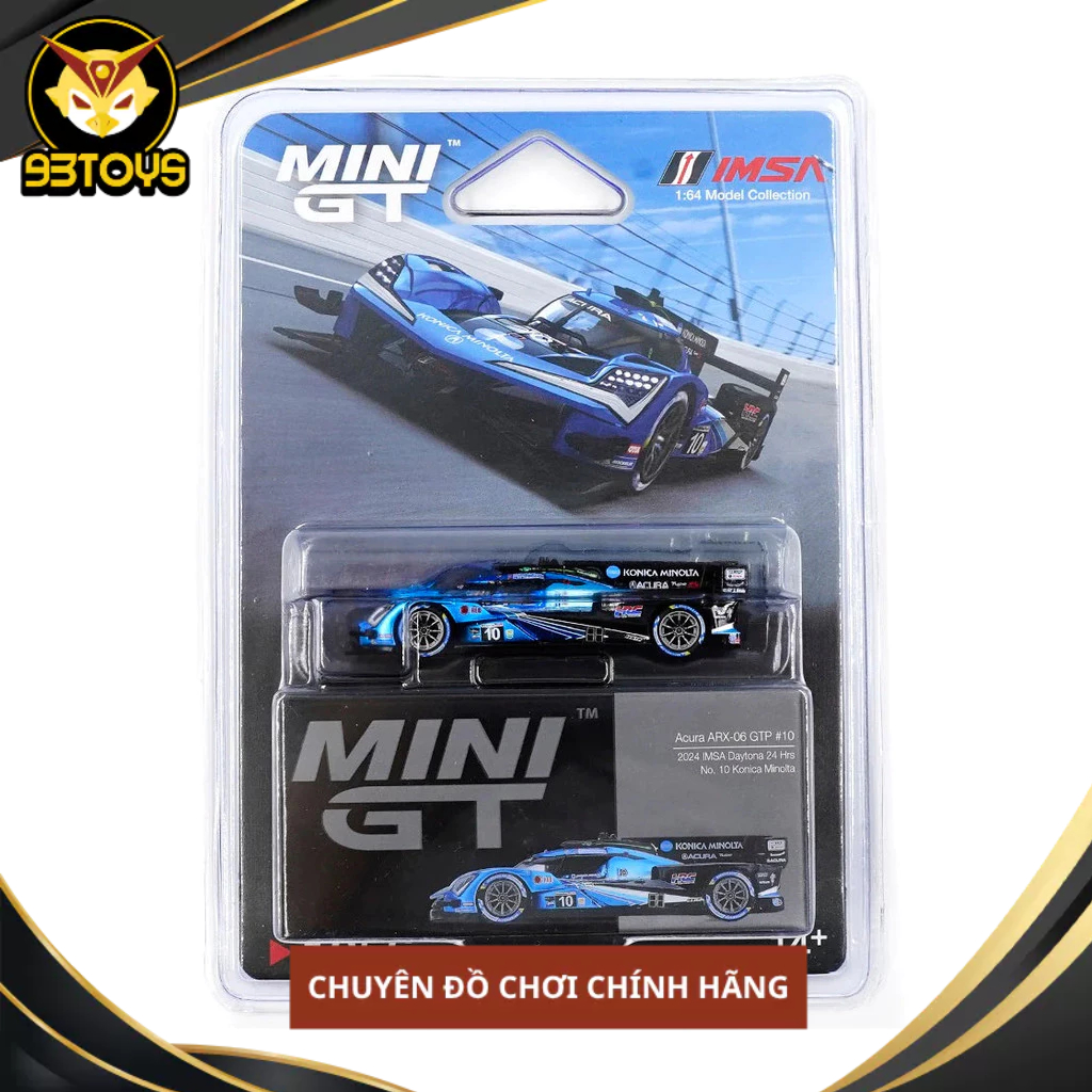 MÔ HÌNH XE Mini GT CARD VERSION MGT01056 Acura ARX-06 GTP #10 2024 IMSA Daytona 24 Hrs No. 10 Konica