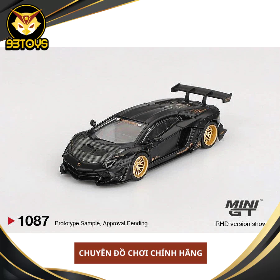 MÔ HÌNH XE Mini GT Box Version MGT01087 LB *WORKS Lamborghini Aventador Limited Edition Matte Black