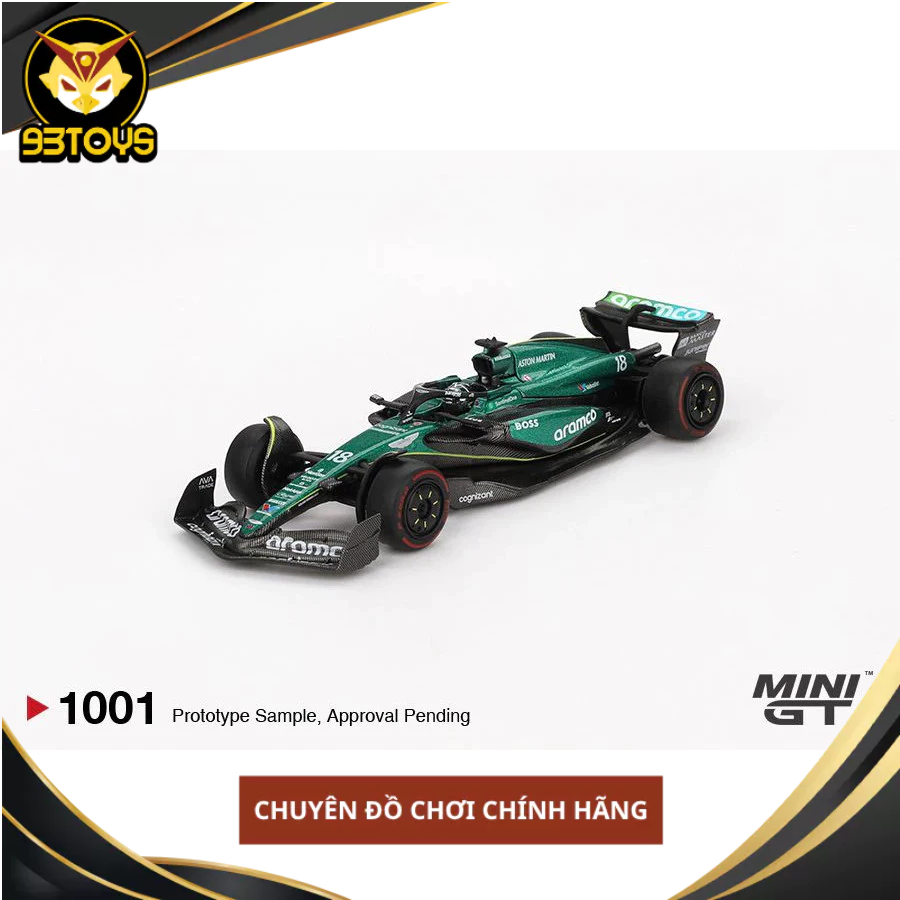 MÔ HÌNH XE Mini GT Box Version MGT01001 Aston Martin AMR24 #18 Lance Stroll 2024 F1 2024 Bahrain GP