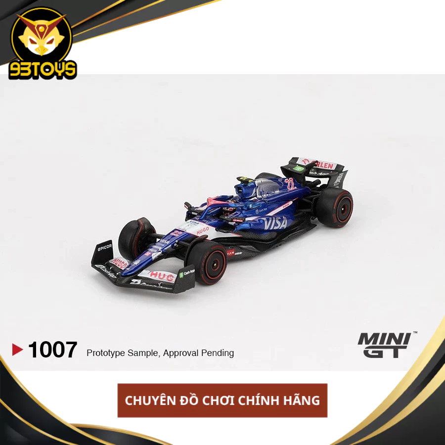 MÔ HÌNH XE Mini GT Box Version MGT01007 RB VCARB 01 #22 2024 F1 Bahrain GP Yuki Tsunoda