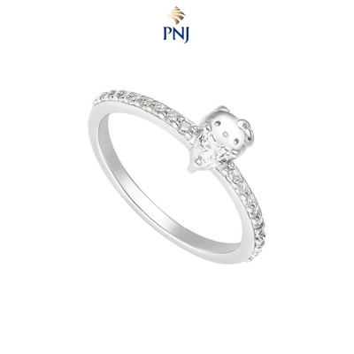Nhẫn Bạc đính đá PNJ ❤️ Hello Kitty XMXMW060367