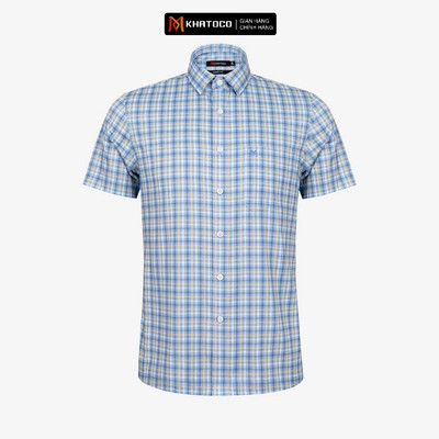 Áo sơ mi nam KHATOCO Smart Fit ngắn tay A1MN538S2-CNCR070-2802-N
