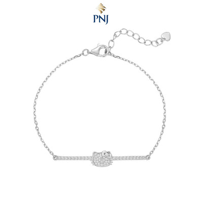 Lắc tay Bạc đính đá PNJ ❤️ Hello Kitty XMXMW060486