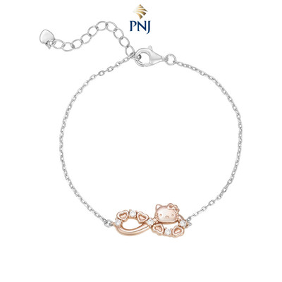 Lắc tay Bạc đính đá PNJ ❤️ Hello Kitty XM00H060002