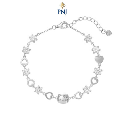 Lắc tay Bạc đính đá PNJ ❤️ Hello Kitty XM00W060104