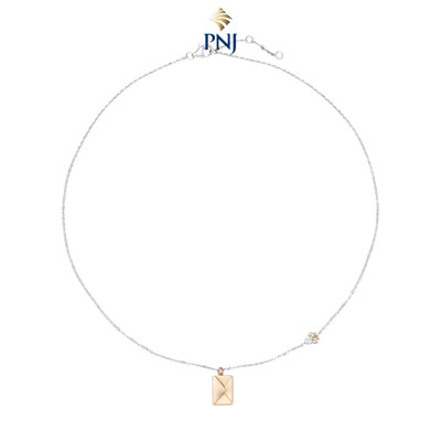 Dây cổ Bạc đính đá Disney|PNJ Mickey & Minnie XM00H000026