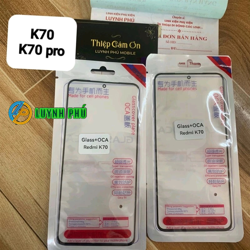 Kính ép liền keo thay thế cho red mi K70/k70 pro/f60 pro