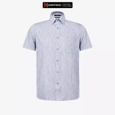 Áo sơ mi nam KHATOCO Tailor Fit ngắn tay mã A1MN538T2-CNIN 020-2801-N