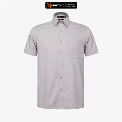 Áo sơ mi nam KHATOCO Tailor Fit ngắn tay mã A1MN538T2-CNMK 023-2801-N