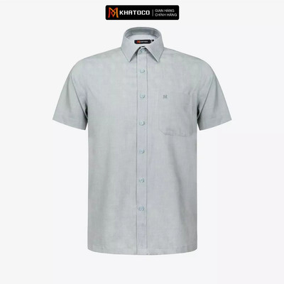 Áo sơ mi nam KHATOCO Tailor Fit ngắn tay mã A1MN538T2-CNMK 024-2801-N