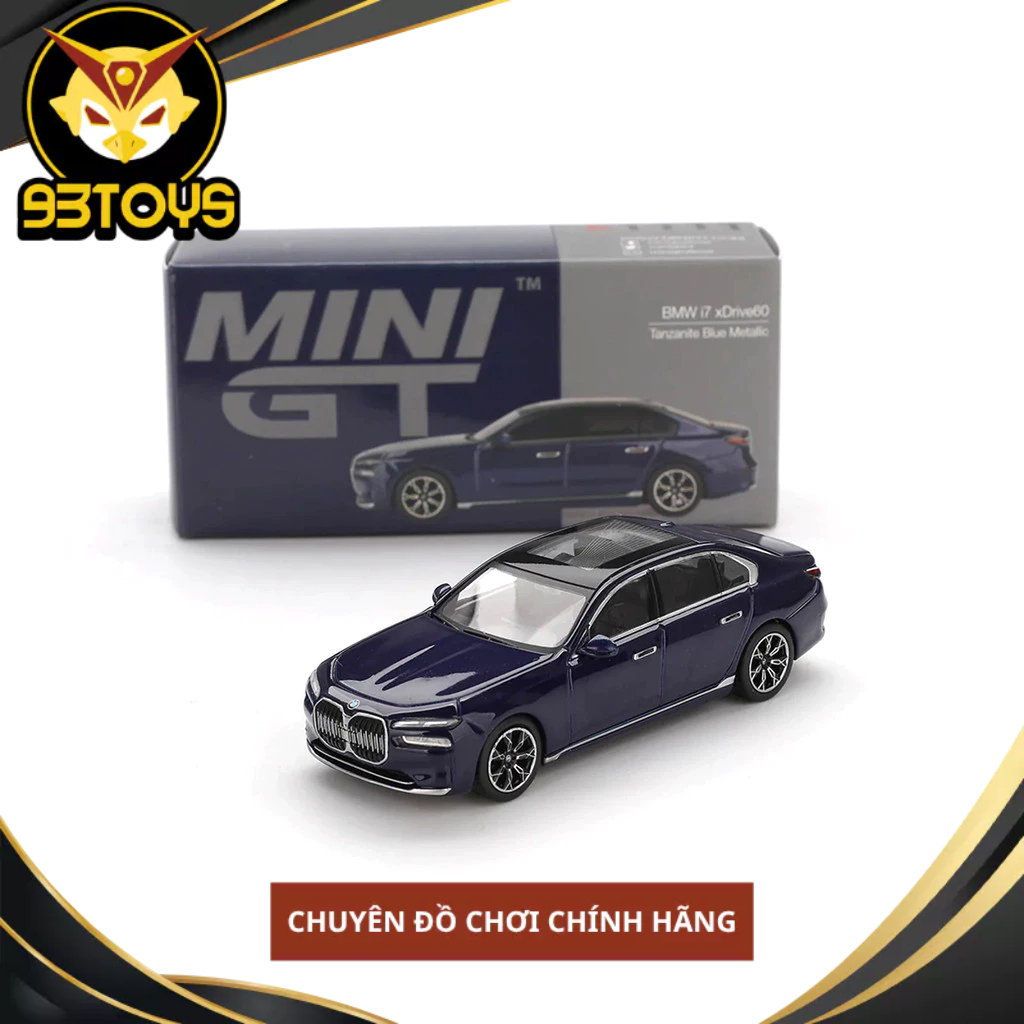 MÔ HÌNH XE Mini GT BOX Version MGT01111 BMW i7 xDrive60 Tanzanite Blue Metalic