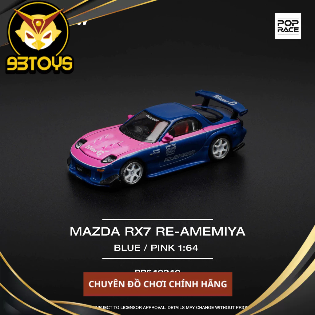 MÔ HÌNH XE Poprace #PR640240 Mazda RX7 RE-AMEMIYA BLUE PINK