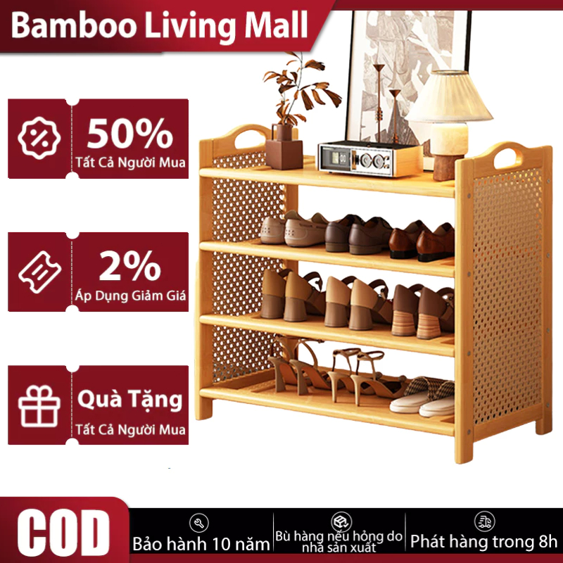 Bamboo Living Mall Kệ Giày Tre Giá Để Giày Đa Tầng Để Được Nhiều Loại Giày Dễ Lắp Ráp Dễ Lau Chùi