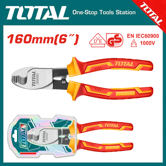 Kềm(kìm) cắt cáp 6"/160mm cách điện Total THTIP2761