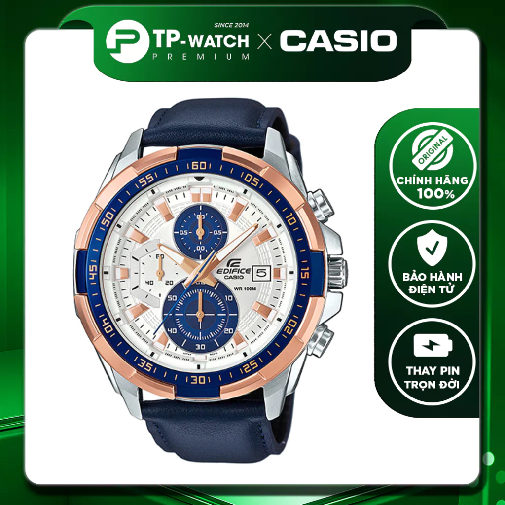 Đồng hồ nam dây da Casio Edifice EFR-539L-7CVUDF size lớn | Edifice EFR-539L-7C