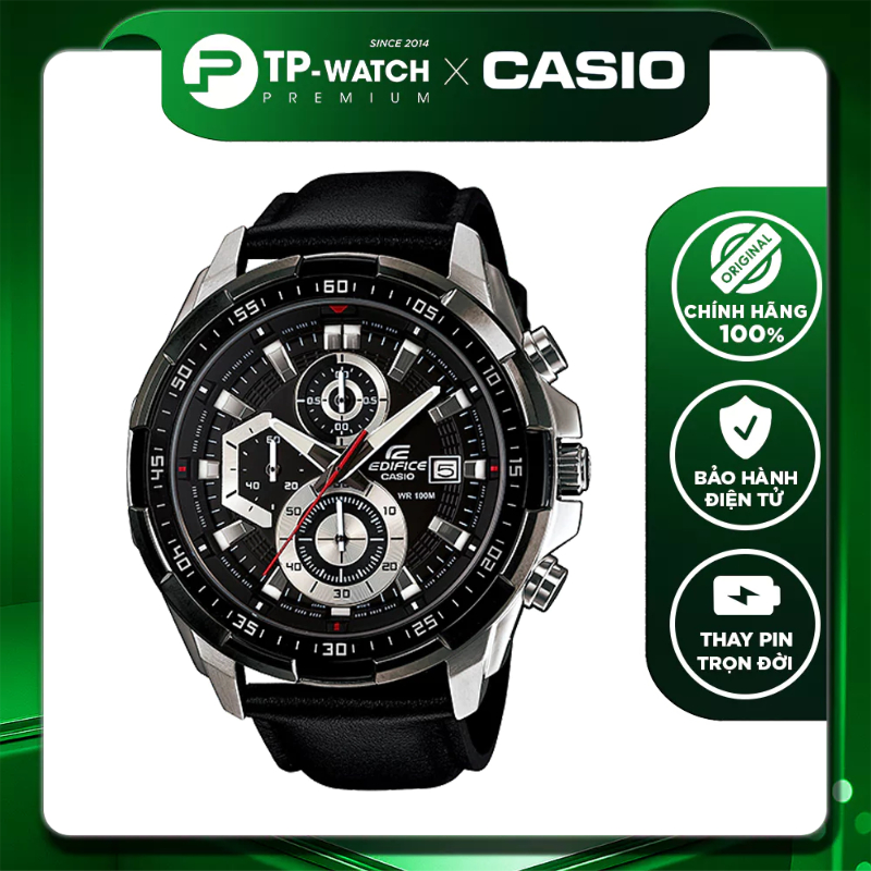 Đồng hồ nam dây da Casio Edifice EFR-539L-1AVUDF size lớn | Edifice EFR-539L-1A