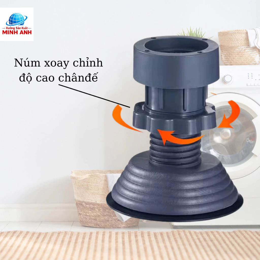 Chân Kê Máy Giặt Điều Chỉnh Độ Cao Bộ 4 Chân Máy Giặt Chống Rung Máy Giặt Có Tăng Giảm Chiều Cao Đế Cao Su Chống Trượt