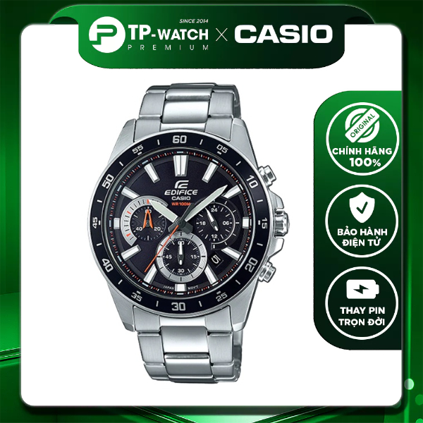 Đồng hồ nam dây thép Casio Edifice EFV-570D-1AVUDF chống nước 100m | Edifice EFV-570D-1A