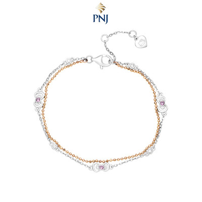 Lắc tay Bạc đính đá PNJ ❤️ HELLO KITTY ZTXMH000013