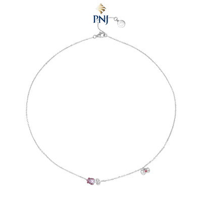 Dây cổ Bạc đính đá PNJ ❤️ HELLO KITTY ZTZTW000029