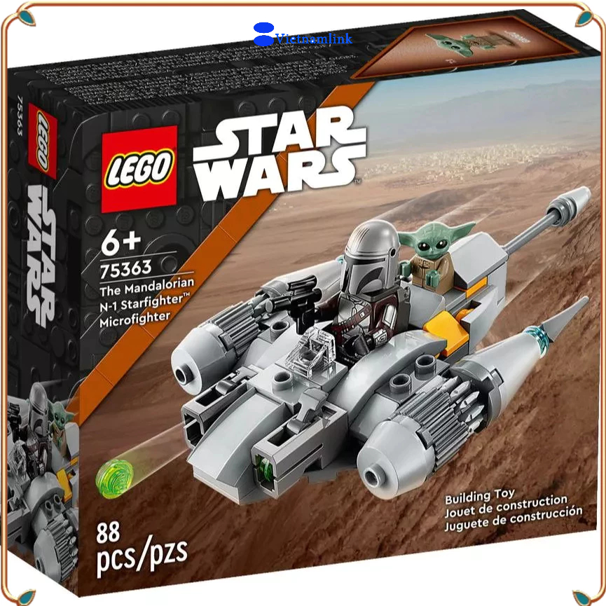 LE GO 75363 Star Wars Máy bay tiêm kích cỡ nhỏ Mandalorian N-1 Starfighter  Hàng mới, chính hãng 100