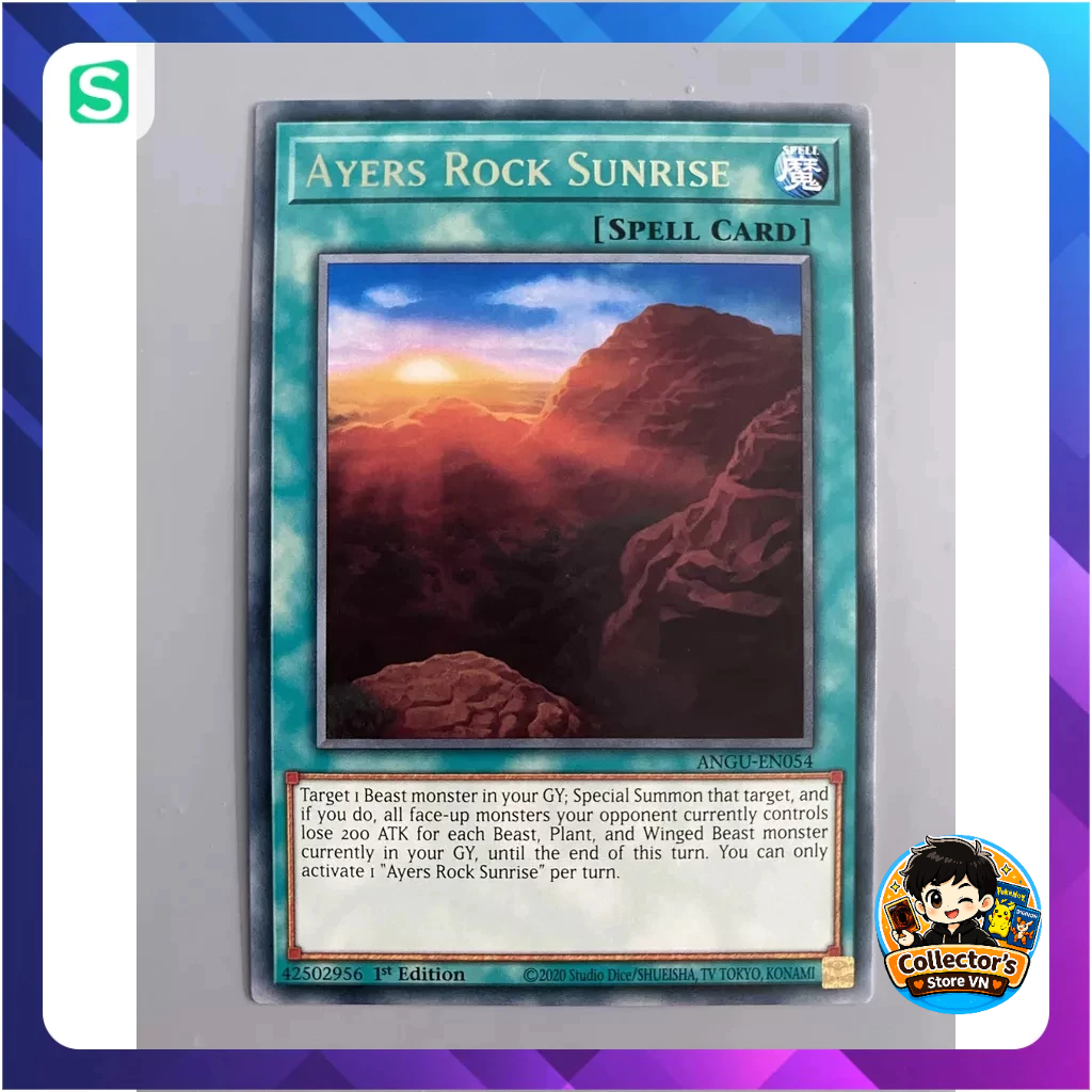 Yugioh Card (UK) - ANGU-EN054; Ayers Rock Sunrise - RARE Reprint