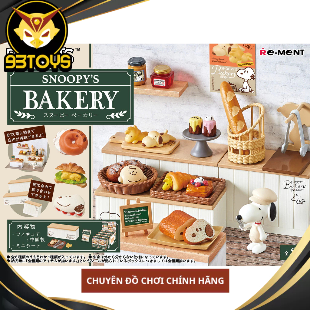 MÔ HÌNH HỘP MÙ Peanuts Snoopy's Bakery 8pcs Complete Box (ĐỌC MÔ TẢ)