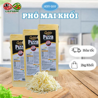 [LaiFarm] [Hỏa Tốc HN] [Date 9/2026] Phô Mai Mozzarella Golden Pizza–Khối 2kg–Kéo Sợi Đỉnh Cao–Chuẩn Pizza Nhà Hàng