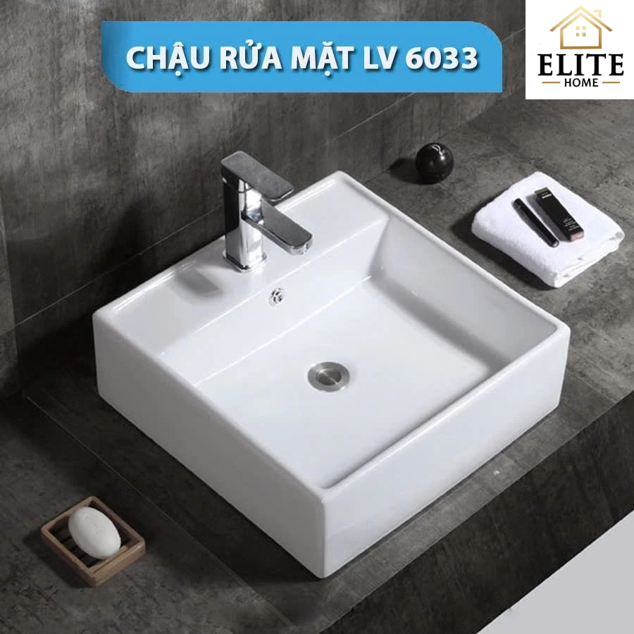 Chậu rửa mặt dương bàn (Lavabo) LV 6033