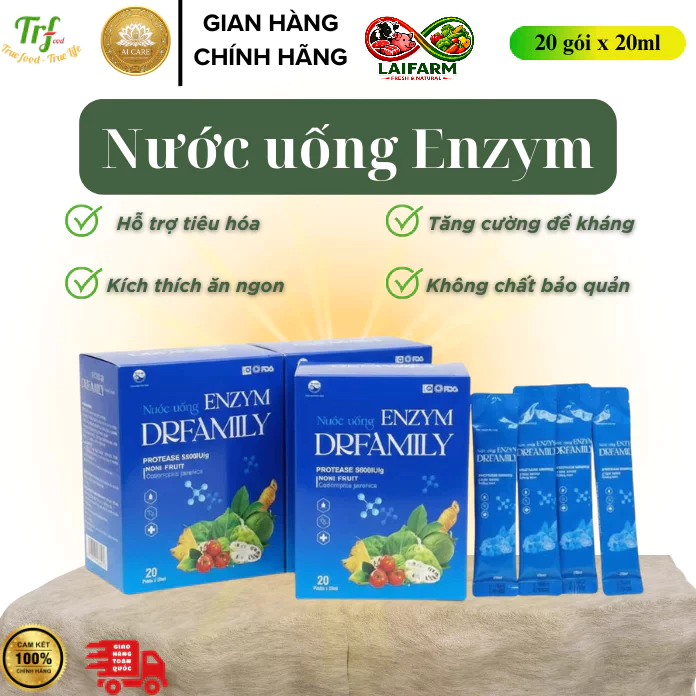 [Laifarm] Nước Uống Enzym DrFamily - Hộp 20 Gói / 6 Lọ