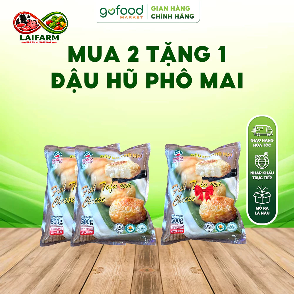 [Laifarm - Hỏa tốc HN] GOFOOD - Combo Mua 2 Tặng 1 Đậu Hũ Phô Mai JIUJIAJIU Gói 500gr
