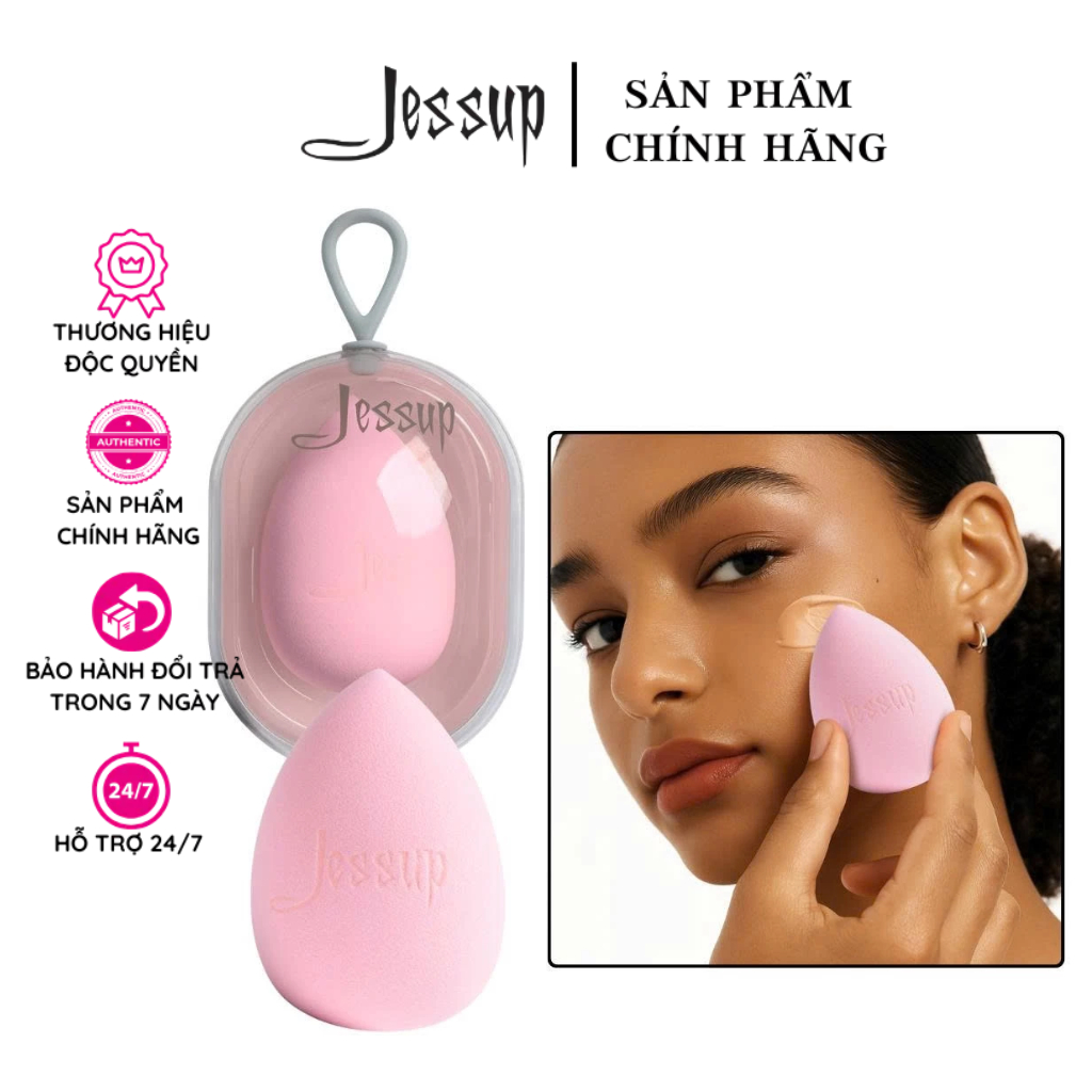 Mút Tán Kem Nền Siêu Mềm Có Hộp Bảo Vệ Cao Cấp JESSUP Miracle Complexion Size L