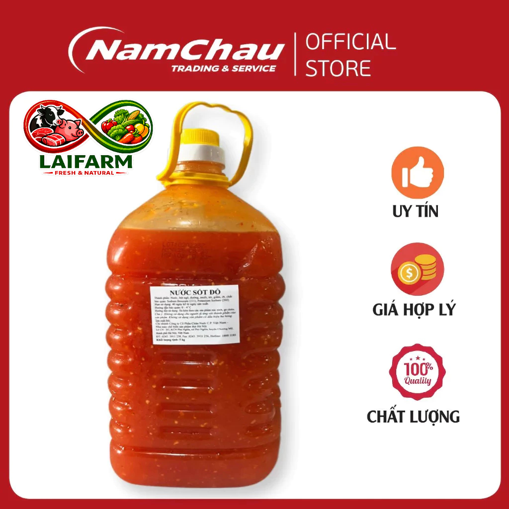 [LaiFarm - Hỏa tốc HN] Nước sốt đỏ CP can 5 lít/ tương ớt đỏ [HN giao hàng hỏa tốc]