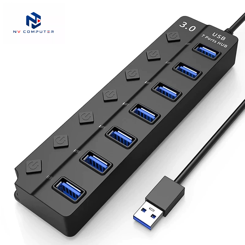 HUB chia 4 cổng USB 3.0, 7 cổng USB 3.0 có công tắc, đèn led