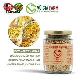 [Laifarm] Phấn Hoa Mật Ong Nguyên Chất Vũ Gia (100g/hũ) + Tặng Khẩu Trang Y Tế