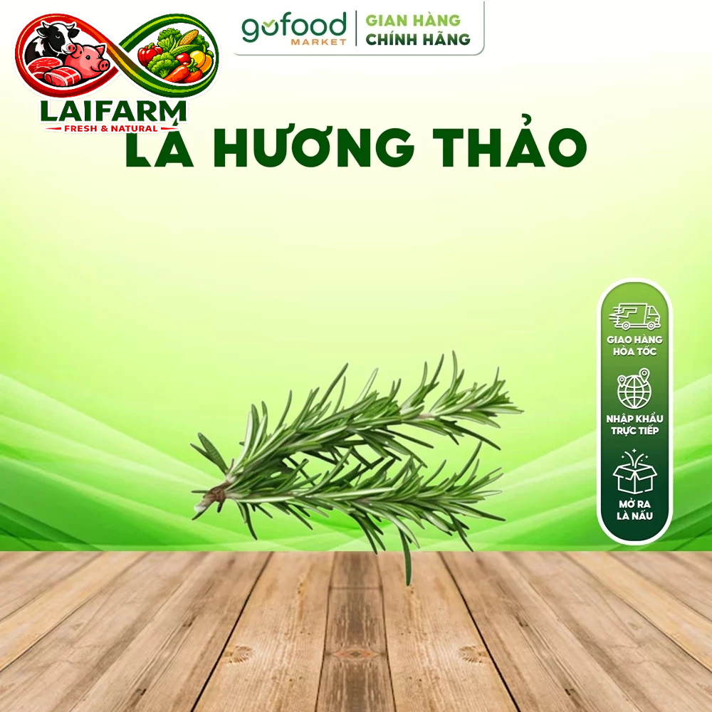 [LaiFarm - Hỏa tốc HN] GOFOOD Lá Hương Thảo Tươi Cho Món Steak, Nướng,... (1 Nhánh)