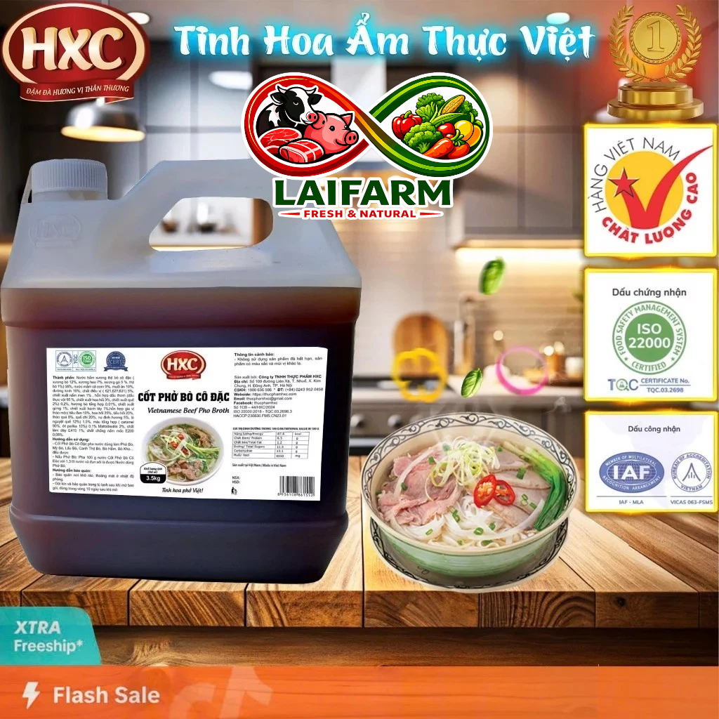 [Laifarm] Nước Cốt Bún Phở cô đặc HXC - loại can lớn dùng cho nhà hàng