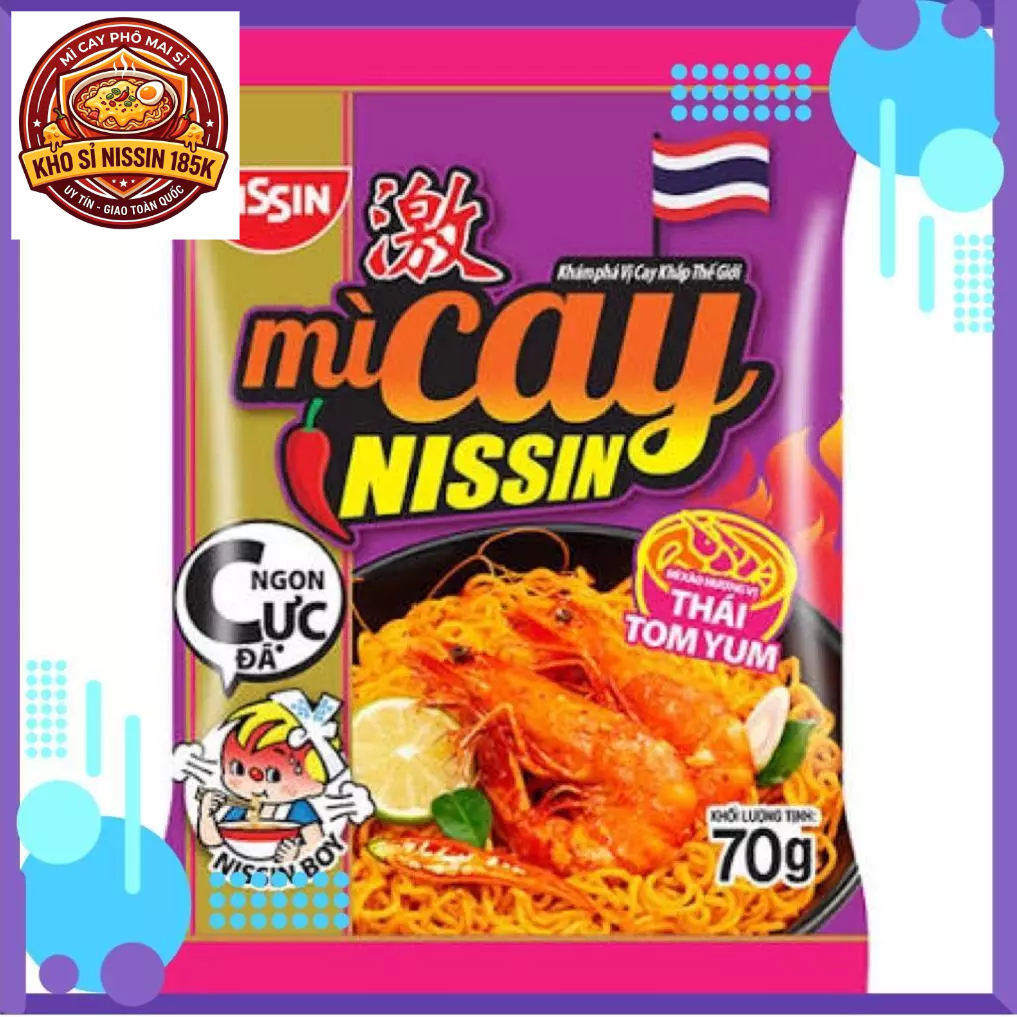 Thùng 30 gói mì trộn (xào ) vị Thái Tom Yum nissin