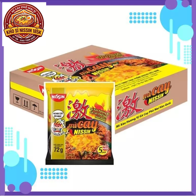 1 Thùng 30 gói mì  TRỘN nissin CAY (date luôn mới )