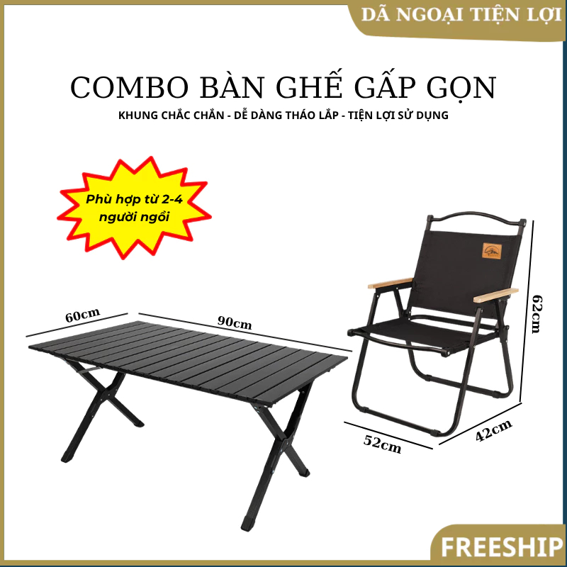[COMBO]bộ bàn ghế camping Gấp Gọn, Bàn Ghế Camping Cắm Trại Gia Đình 2-4 Người