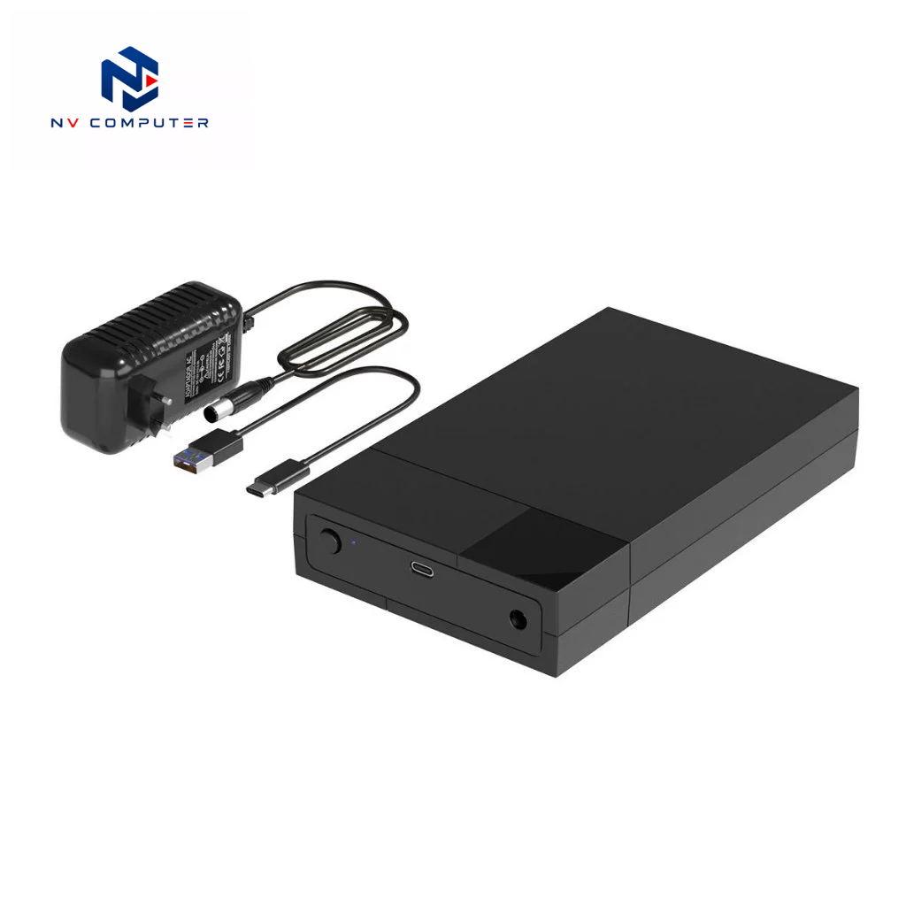Box Ổ Cứng 3.5 Inch SATA HDD/SSD USB 3.0 / Type-C Có Nguồn Ngoài Hỗ Trợ Tới 20TB