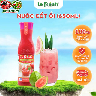 [Laifarm] Nước Cốt Ổi Lafresh Đà Lạt Chai 650ml - Hương ổi ( ổi đỏ ) Pha chế nhanh tại nhà, chuẩn vị quán
