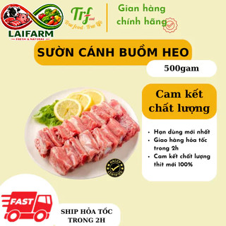 [LaiFarm - Hỏa tốc HN] Sườn cánh buồm heo Truefood nhập khẩu dày thịt cắt miếng/cắt nướng, xào, nấu canh, hầm tiện lợi