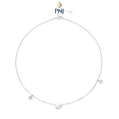 Dây cổ Bạc đính đá Disney|PNJ Mickey XM00W000090