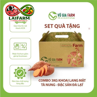 [Laifarm] [HỎA TỐC HCM] GIỎ QUÀ 3KG Khoai Lang Mật Tà Nung – Dẻo Ngọt Tự Nhiên, Thơm Mùi Mật Ong Ngẫu Nhiên