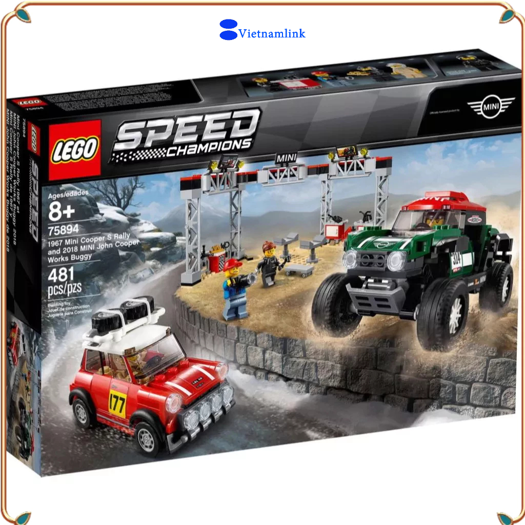 LE GO 75894 Speed Mini Cooper S Rally 1967 và MINI John Cooper Works Buggy 2018 Hàng mới, chính hãng