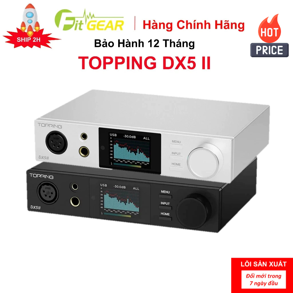 Thiết Bị Giải Mã Desktop DAC/AMP Topping DX5 II Chính Hãng - Bảo Hành 12 Tháng
