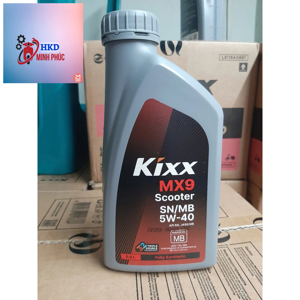 (Kixx xe ga 5w40) Dầu nhớt tay ga Kixx ultra Scooter 5W40  0.8L tổng hợp nhập khẩu hàn quốc