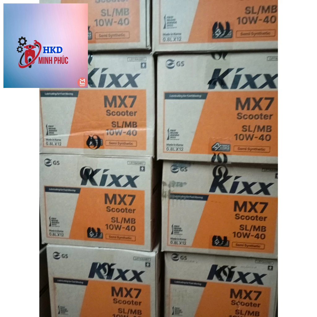 (ga 10w40)Thùng 12 chai Dầu nhớt Kixx xe ga 10W40 SL 800ml bán tổng hợp nhập khẩu