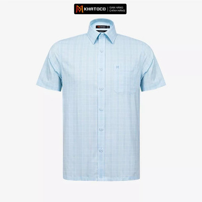 Áo sơ mi nam KHATOCO  Tailor Fit ngắn tay mã A1MN498T2-CNCR 114-2803-N